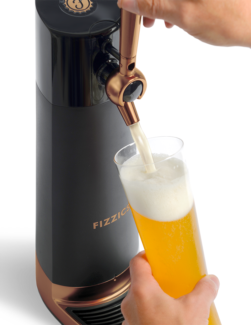 fizzics draft pour copper with draft beer on stand png
